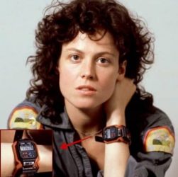 Sigourney Weaver with the Casio Alien A100