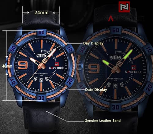 dial de un reloj naviforce