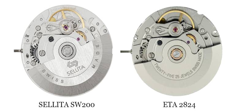 sellita sw200 vs eta 2824