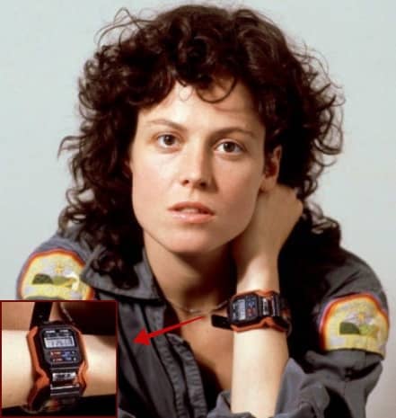Sigourney Weaver with the Casio Alien A100